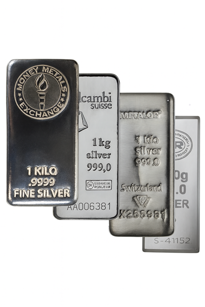 1.0 Kilogram (1000 Grams) 99.9% Silver Generic Bar