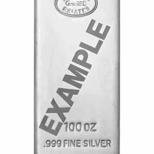 100 oz (3110 Grams) 99.9% Silver Generic Bar
